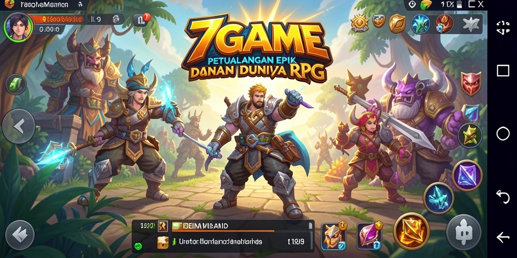 Tampilan gameplay RPG seru di 7GAME dengan pertarungan yang mendebarkan.