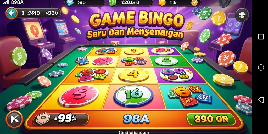 Tampilan gameplay seru di 898A dengan kartu Bingo yang berwarna-warni.