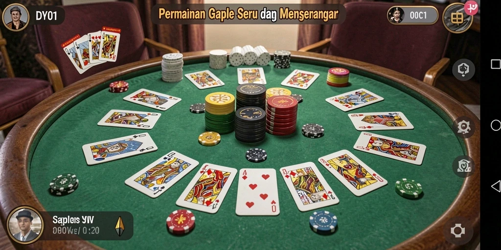 Tampilan gameplay Gaple yang menarik dan seru di DY01.