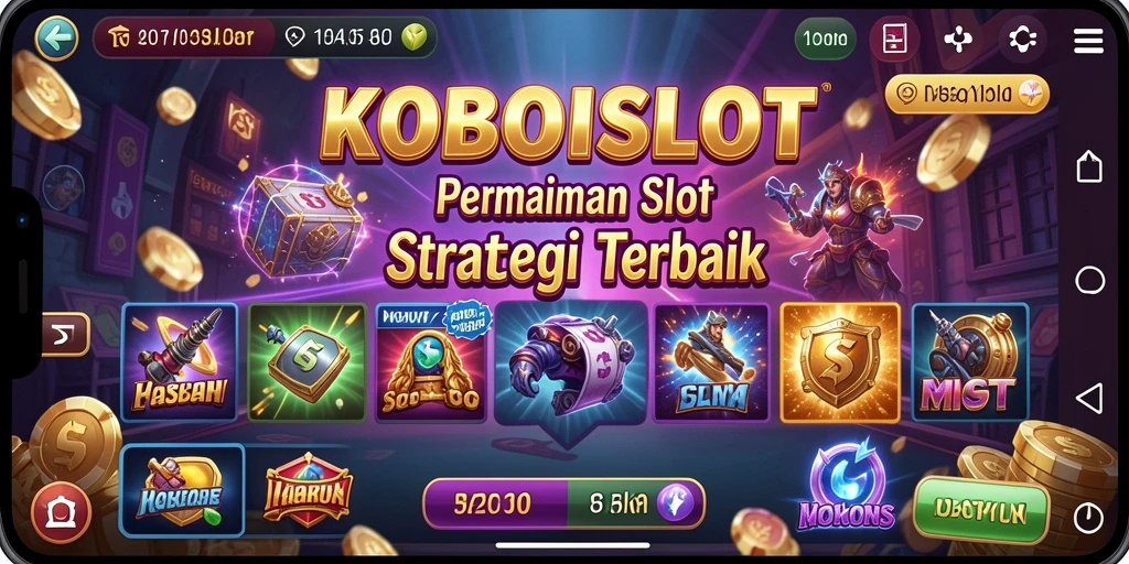 Tampilan gameplay menarik dari KOBOISLOT dengan berbagai slot yang seru.