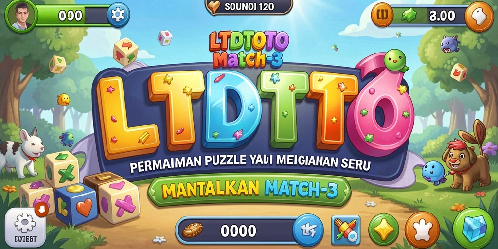 Screenshot gameplay LTDTOTO menampilkan momen mencocokkan item Match-3 yang seru.