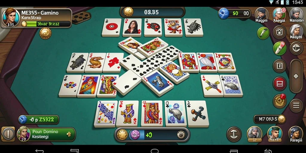 Tampilan gameplay seru dalam ME355 saat bermain domino.
