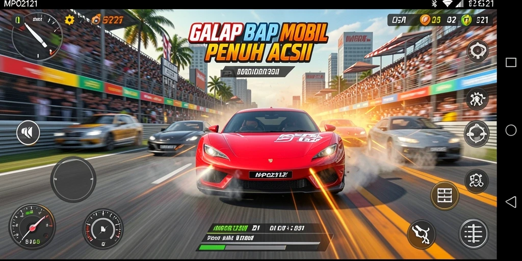 Tampilan gameplay seru dalam balapan mendebarkan MPO2121.