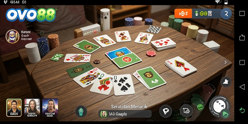 Tampilan gameplay OVO88 yang seru saat bermain Gaple.