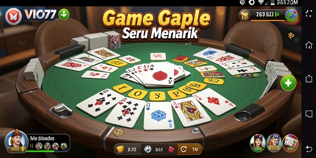 Tampilan gameplay seru dari permainan Gaple VIO77.
