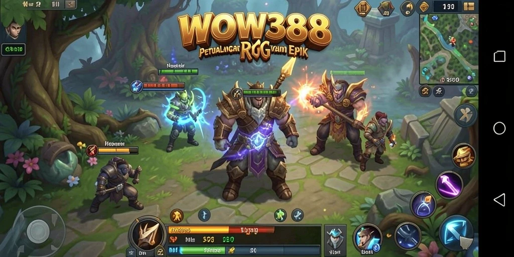 Tampilan gameplay seru dari WOW388 yang menampilkan pertempuran epik RPG.
